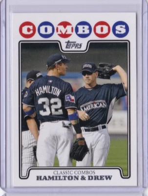 2008 Topps Updates & Highlights #UH106 J.D. DREW JOSH HAMILTON ID5 - Image 1 of 2