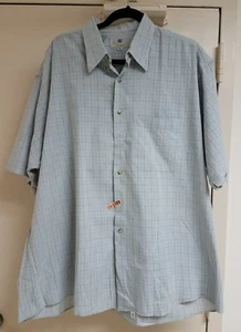 Aquascutum Mens short sleeve/light blue with pinstripes/squares Shirt XL - Picture 1 of 7