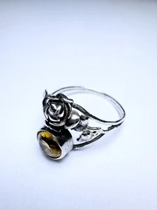 Ring 900er Silber Größe 53 fancy yellow runder Stein 1,94g - Bild 1 von 5