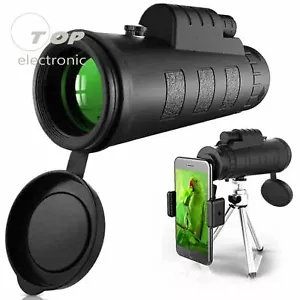 HD Monocular Starscope Phone Camera Zoom Lense 40X60 Tripod Holder Telescope New - Picture 1 of 12
