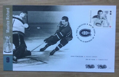 Canada Post 2017 First Day Cover Stamp -  NHL Hockey Legends- Maurice Richard Foto 1 de 2
