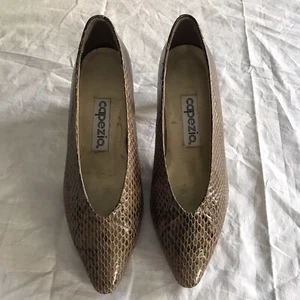 Capezio Vinatge 1980-1990 Fine Leather Brown Uppers Women's Heels Sz 7- 1/5 M - Picture 1 of 21