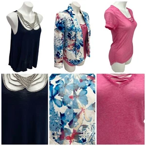 Mossimo Blazer Top Combo Womens Small Lot Pink Blue Beach Summer Corpcore Office - Picture 1 of 13