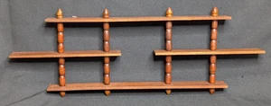 Vtg MCM Wooden Knick Knack Wall Display Shelf  Rack Spindle 25" X 9"x 2” - Picture 1 of 16