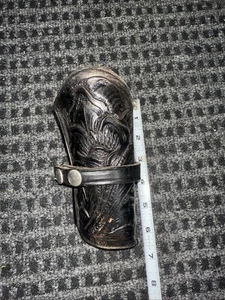 Fancy Vintage Mexican Leather Tooled Holster Black - Picture 1 of 4