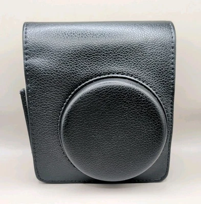 Capa para câmera Fujifilm Instax Mini 7+ 11/9/8 preta couro sintético com alça - Imagem 1 de 4