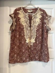 Savanna Jane Boho Embroidered Size 3X Color Rust  With Ivory - Picture 1 of 8