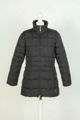 Moncler Down Black Puffer Women's Warm Jacket Coat Parka Size L 3 - Imagem 1 de 4