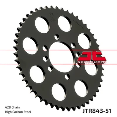 JT Rear Sprocket 51/428 Pitch :428 Teeth :51 Fits Yamaha DT 80 LC 1983-1997 - Изображение 1 из 4
