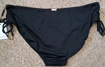 Pantalones de bikini negros Calvin Klein nuevos con etiquetas $60 4 vías elásticos protección UV 50 para mujer XL Foto 1 de 4