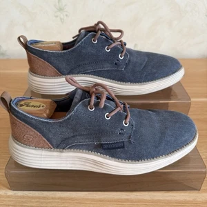 Scarpe casual Skechers uomo status 2.0 taglia 7 sbiadite look denim navy memory foam - Foto 1 di 23