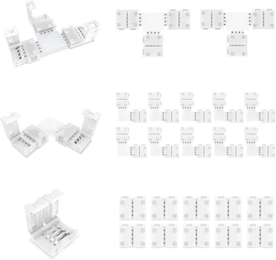 22Pcs 4 Pin LED Connettore Senza Saldatura Da 10 Mm per SMD 5050/3528 RGB Strisc - Immagine 1 di 4