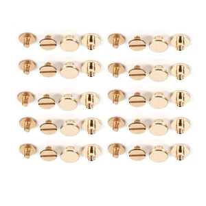10sets 5/6.5/8mm Solid Brass Button Stud Screw Nail Screwback For Leather Ri FI - Picture 1 of 22