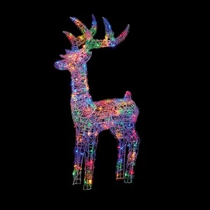 1.15m Lit Soft Acrylic Reindeer with 160 Multi-colour LEDs Premier - Picture 1 of 2
