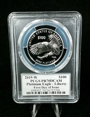 2019 W $100 American Platinum Eagle 1 oz .9995 PCGS PR70DCAM FDOI Mercanti #5452 - Image 1 of 2