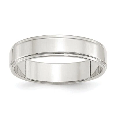 Sterling Silver 5mm Flat w/ Step Edge Band Ring - Image 1 of 4