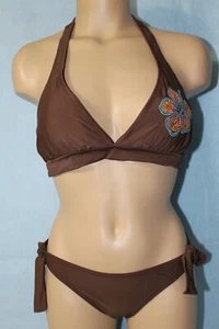 NEW Aeropostale Junior Girls Brown Swimsuit Bikini Small See Measurements* - Picture 1 of 9