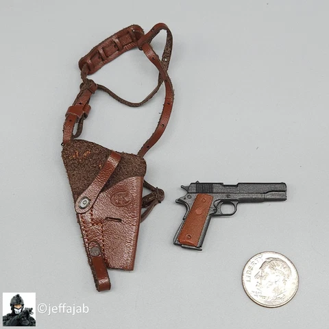 1:6 Ujindou WWII The Big Red One M1911 Pistol w/ Shoulder Holster for 12" Figure Cover
