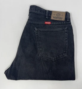 Vtg Wrangler Straight Cut Jeans W38 L30 Mens Black Made in USA Denim 97601CB - Picture 1 of 17