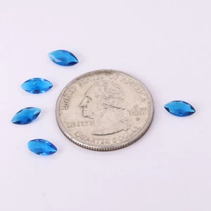 2 Ct./7 mm Marquise Cut Blue Topaz Gemstones 5 Pcs Lot For Jewelry Setting - Picture 1 of 7