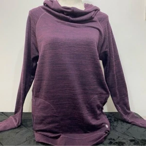 90 Degree By Reflex Small Purple Black Blended  Cowl Neck Stretch Hoodie - Picture 1 of 10