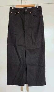 Motel Denim Maxi Skirt Size 10 Black Pencil Cotton - Picture 1 of 7