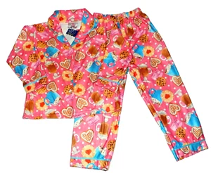 NWT GIRLS 4 COOKIEES & COCOA PINK BUTTON UP PAJAMA SET - Picture 1 of 5