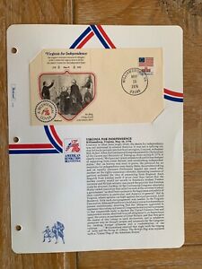 USA US 1976 FDC FLEETWOOD AMERICAN REVOLUTION VIRGINIA FOR INDEPENDENCE