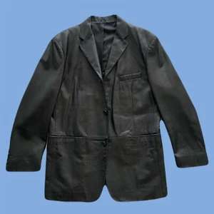 Men’s Genuine Leather Blazer Jacket Vintage Alfani Coat size Large - Picture 1 of 10
