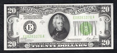 FR. 2052-Elgs 1928-B $20 LGS LIGHT GREEN SEAL FRN RICHMOND, VA GEM UNCIRCULATED - Image 1 of 2