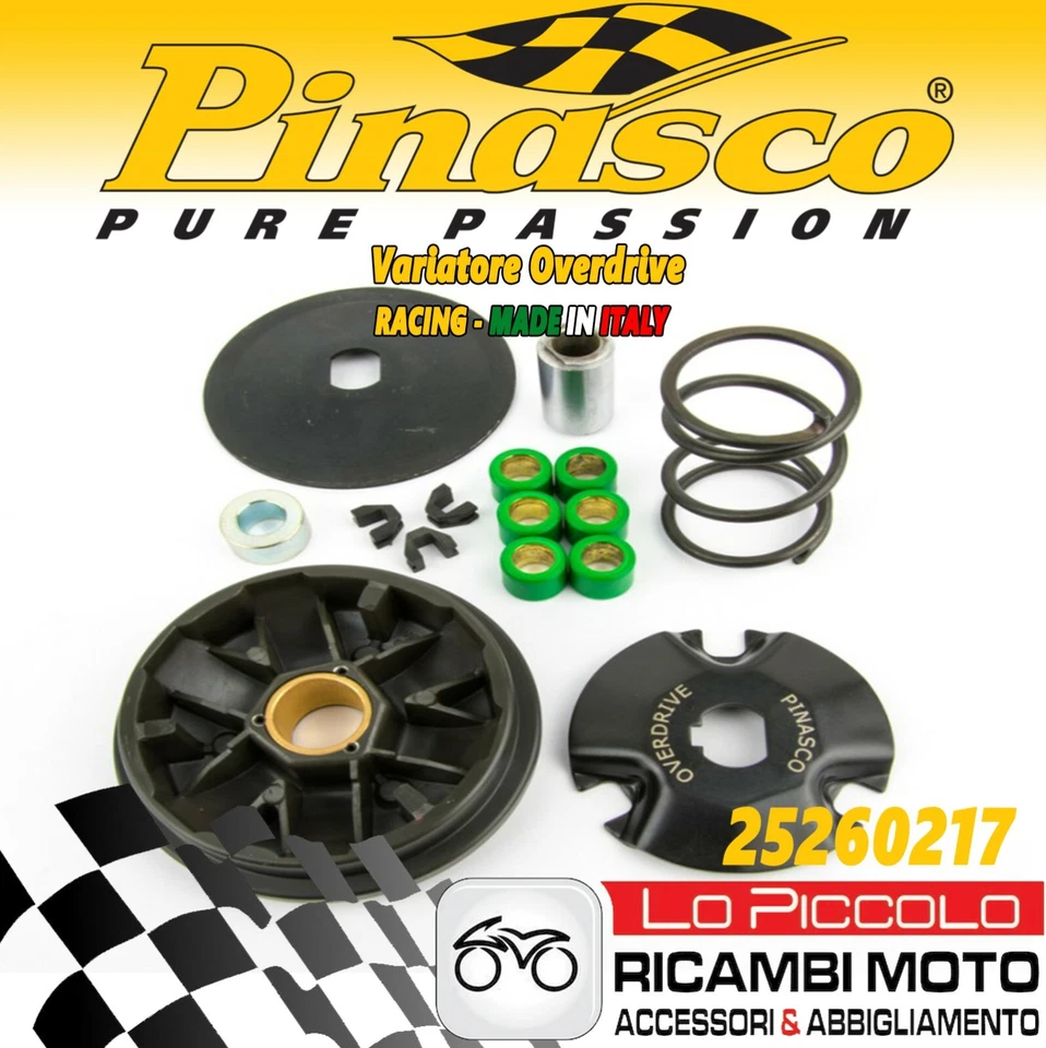 VARIATORE PINASCO OVERDRIVE RULLI MOLLA PER PIAGGIO CIAO - SI - BRAVO -BOXER 50