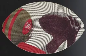 1975 San Francisco 49ers Fußball geformter Taschenspielplan - Roos-Atkins Clothiers - Bild 1 von 2