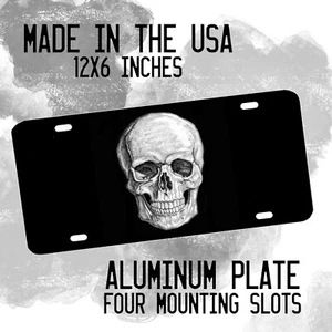Letrero de novedad de matrícula de aluminio con diseño de calavera del cuerpo humano - Imagen 1 de 4