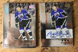 BRETT HULL 2019-20 UD Black Diamond Hockey Triple Diamond 06/25 + Auto 19/25 Lotto - Foto 1 di 7
