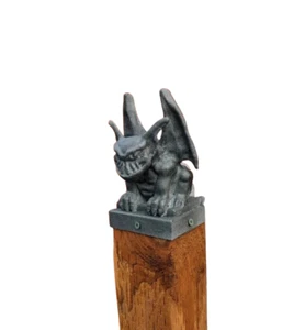 Gargoyle Fence Post Topper | Decorative Outdoor Fence Cap | Garden Gargoyle - Picture 1 of 7