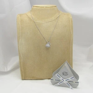 Hershey's 3-D Large Flat-Back CZ Kiss Charm Sterling Silver Necklace - Picture 1 of 14