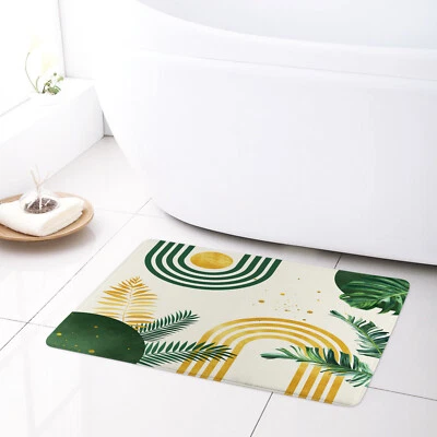 Juego de Cortinas de Ducha Boho Mid Century Verde Geométrico Beige para Decoración de Baño Foto 1 de 4