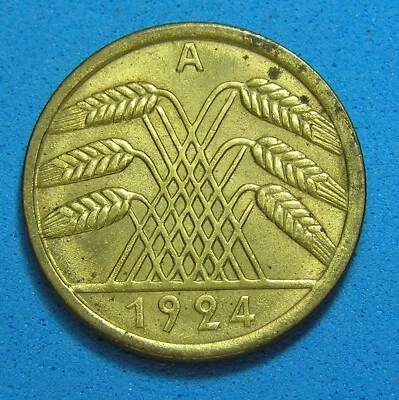 Germany Weimar 50 Rentenpfennig 1924-A, Free Shipping for More Purchases - Image 1 of 2