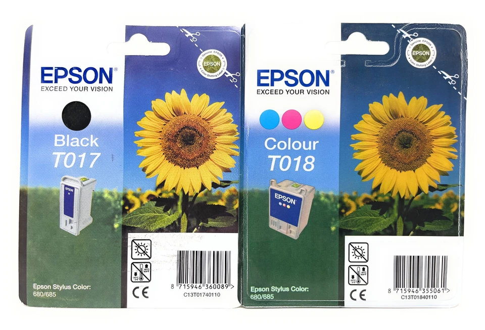 Epson T017 + T018 Original Cartridge Black + Color Stylus Color 680/685 [A Box] - Image 1 of 1