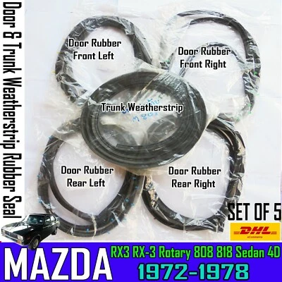 PARA MAZDA RX3 808 818 MIZER SABANA SEDÁN PUERTA Y MALETERO JUEGO DE GOMA RESISTENTE AL CLIMA Foto 1 de 3