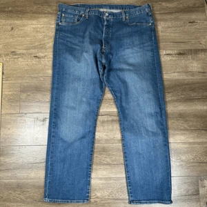 Levi’s 501 Men’s Size 42x32 Original Fit Jeans Blue Dark Wash Denim Button Fly - Picture 1 of 9