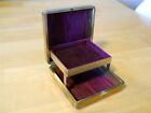 Vintage Small Brass Hinge Opening Trinket Jewelry Box    3.75" Square