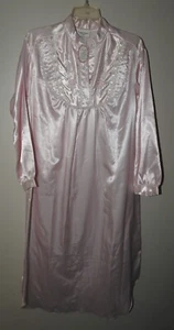 Maxi Camisón Largo Amanda Stewart Rosa Íntimo L/S Cepillado Satén Cottage XS - Imagen 1 de 9