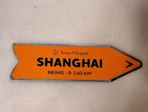 Veuve Clicquot Arrow Shanghai Metal Tin Sign orange - Picture 1 of 5