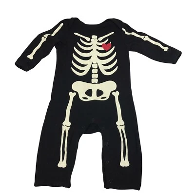 Antiguo Body Azul Marino Halloween Esqueleto Talla 6-12 Mo Jumper Mameluco Creeper Sin Pies Foto 1 de 4