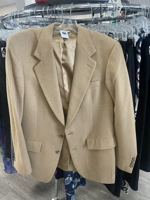 Abrigo Blazer Deportivo Vintage 100% Cabello Camel Estilo Tostado 40L Chaqueta Neman Marcus Usado Foto 1 de 4