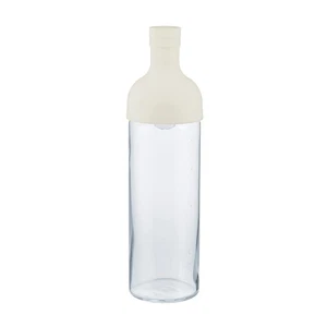 Botella fría de vidrio resistente al calor Hario de 25,4 oz con filtro de silicona blanca - Imagen 1 de 8