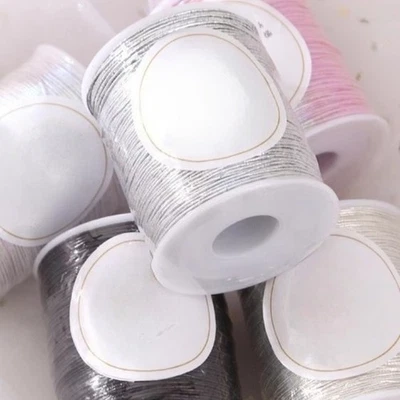 Hilo brillante hecho a mano de plata 70 g/bola hágalo usted mismo tejido hilo de ganchillo embalaje Foto 1 de 4