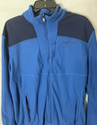 Marmot Waffle Knit Full Zip Jacket Mens XL Blue Outdoor Hiking - Image 1 of 4
