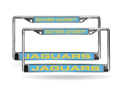 Southern University Jaguars Chrome Metal (Set of 2) Laser License Plate Frame - Image 1 of 4